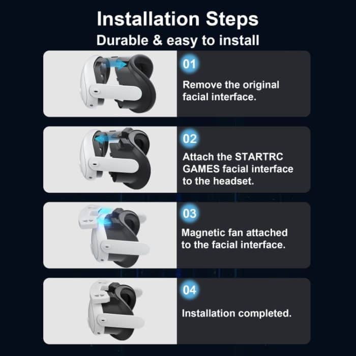 Für Meta Quest 3 STARTRC GAMES VR Luftzirkulation Schnellentfernung Atmungsaktive Ersatzmaske, With Fan – Bild 6