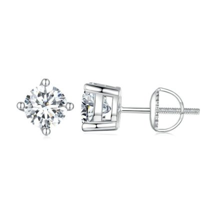 MSE003 S925 Sterling Silber Platinierte Vierklauenohrringe