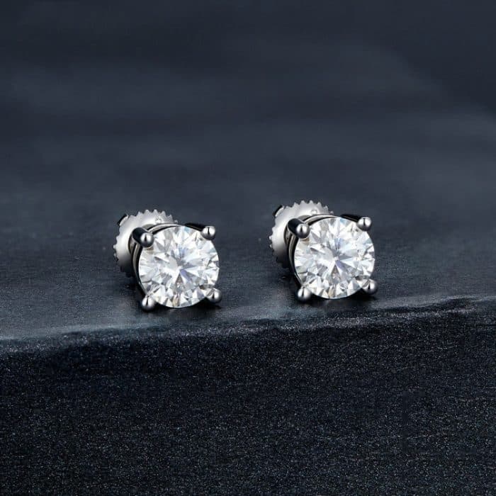 MSE003 S925 Sterling Silber Platinierte Vierklauenohrringe – Bild 4