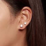 MSE003 S925 Sterling Silber Platinierte Vierklauenohrringe – Bild 6