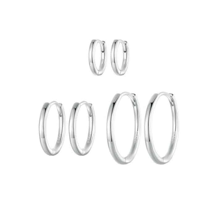 TBD06053058_B2.jpg SCE1772 S925 Sterling Silber Platinierte Creolen – Bild 3