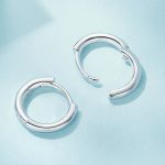 SCE1772 S925 Sterling Silber Platinierte Creolen – Bild 5