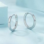 SCE1772 S925 Sterling Silber Platinierte Creolen – Bild 6
