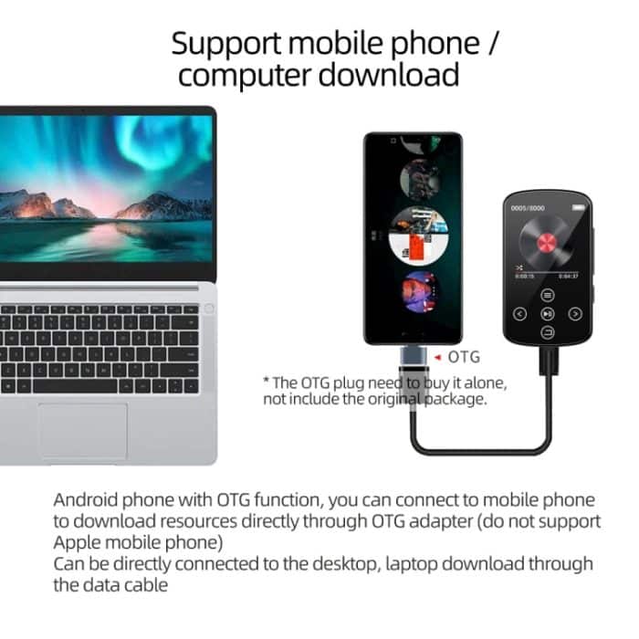 MP3 Bluetooth Musik-Player HIFI Sport Clip Touchscreen MP4, No TF Card, 8GB, 16GB, 32GB, 64GB, 128GB – Bild 9