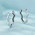 S925 Sterling Silber Wellenförmige Ohrringe – Bild 3