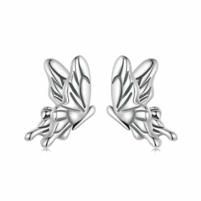 TBD0605316001A.jpg S925 Sterling Silber Dreidimensionale Schmetterling Ohrringe – Bild 1