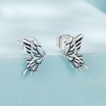 S925 Sterling Silber Dreidimensionale Schmetterling Ohrringe – Bild 2