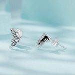 S925 Sterling Silber Dreidimensionale Schmetterling Ohrringe – Bild 3