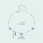 S925 Sterling Silber Platiniertes Seestern-Fußkettchen Fußornament – Bild 2