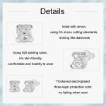 S925 Sterling Silber Platinierte süße Bär Zirkon Ohrringe – Bild 5