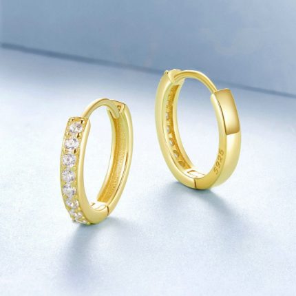 S925 Sterling Silber Vergoldete Silber Creolen Ohrschmuck