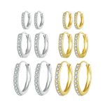 S925 Sterling Silber Vergoldete Silber Creolen Ohrschmuck – Bild 2