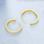 S925 Sterling Silber Vergoldete Silber Creolen Ohrschmuck – Bild 6