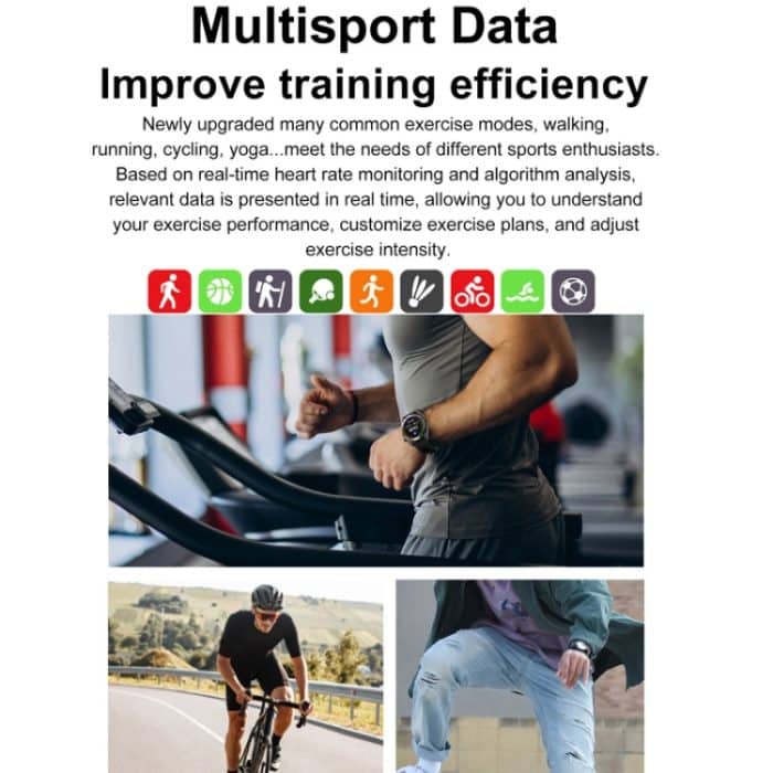 1,43 Zoll AMOLED-Bildschirm Smartwatch Herzfrequenz Blutdrucküberwachung Bluetooth Sprechende Sportuhr, Black Silicone Strap, Silver Orange Silicone Strap, Black Leather Strap, Silver Leather Strap – Bild 12