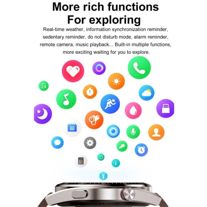 1,43 Zoll AMOLED-Bildschirm Smartwatch Herzfrequenz Blutdrucküberwachung Bluetooth Sprechende Sportuhr, Black Silicone Strap, Silver Orange Silicone Strap, Black Leather Strap, Silver Leather Strap – Bild 9