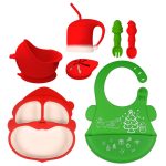 7-in-1 Silikon Kindergeschirr Set Weihnachtsgeschenk