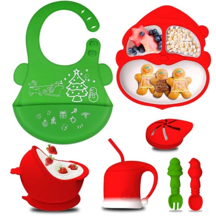 7-in-1 Silikon Kindergeschirr Set Weihnachtsgeschenk – Bild 2