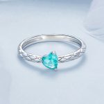 S925 Sterling Silber Diamant Muster Herz Ring – Bild 2