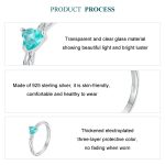 S925 Sterling Silber Diamant Muster Herz Ring – Bild 4