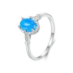 S925 Sterling Silber Ozeanblauer Kronenopantring