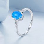 S925 Sterling Silber Ozeanblauer Kronenopantring – Bild 2