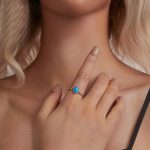 S925 Sterling Silber Ozeanblauer Kronenopantring – Bild 5