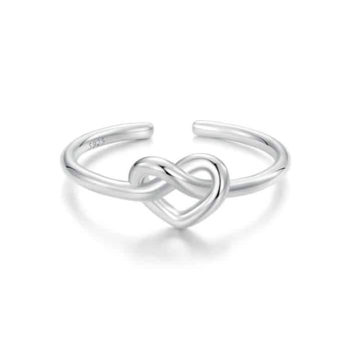 TBD0605325601A.jpg Verstellbarer offener Ring mit Herzform für Damen – Bild 1