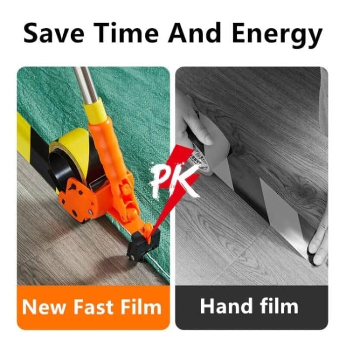 Knickfreier Bodenklebebandapplikator Schnellklebegerät für Abdeckpapier mit ausziehbarer Stange – Bild 5