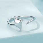 S925 Sterling Silber Platinierter Ozean Manta Ray Verstellbarer offener Ring – Bild 2