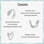 Offener Ring aus platiniertem S925 Sterlingsilber mit Schlangenrose – Bild 5