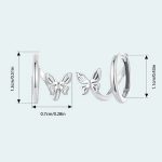 Oxidierte Schmetterlingsohrringe aus S925 Sterlingsilber – Bild 2