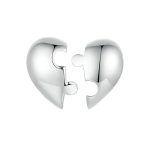 S925 Sterling Silber Platinierte herzförmige Puzzle-Ohrringe