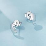 S925 Sterling Silber Platinierte herzförmige Puzzle-Ohrringe – Bild 3