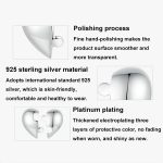 S925 Sterling Silber Platinierte herzförmige Puzzle-Ohrringe – Bild 5