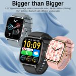 Smartwatch zur Gesundheitsüberwachung von Blutsauerstoff/Schlaf/Herzfrequenz, quadratische Sportuhr, Black, Pink, Silver Gray – Bild 2