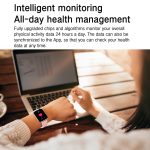 Smartwatch zur Gesundheitsüberwachung von Blutsauerstoff/Schlaf/Herzfrequenz, quadratische Sportuhr, Black, Pink, Silver Gray – Bild 12