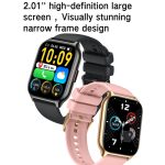 Smartwatch zur Gesundheitsüberwachung von Blutsauerstoff/Schlaf/Herzfrequenz, quadratische Sportuhr, Black, Pink, Silver Gray – Bild 3