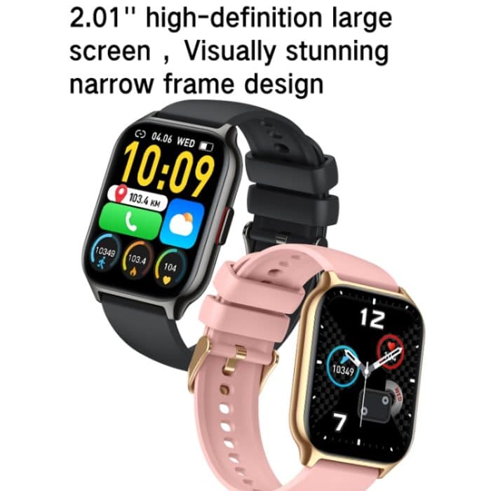Smartwatch zur Gesundheitsüberwachung von Blutsauerstoff/Schlaf/Herzfrequenz, quadratische Sportuhr, Black, Pink, Silver Gray – Bild 3