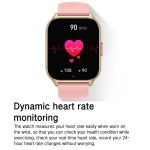 Smartwatch zur Gesundheitsüberwachung von Blutsauerstoff/Schlaf/Herzfrequenz, quadratische Sportuhr, Black, Pink, Silver Gray – Bild 6