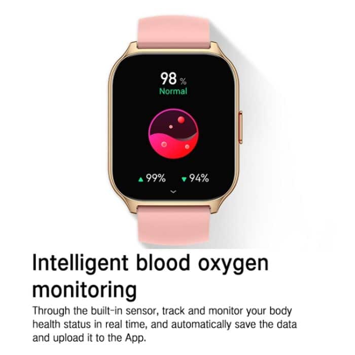Smartwatch zur Gesundheitsüberwachung von Blutsauerstoff/Schlaf/Herzfrequenz, quadratische Sportuhr, Black, Pink, Silver Gray – Bild 7