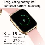 Smartwatch zur Gesundheitsüberwachung von Blutsauerstoff/Schlaf/Herzfrequenz, quadratische Sportuhr, Black, Pink, Silver Gray – Bild 10