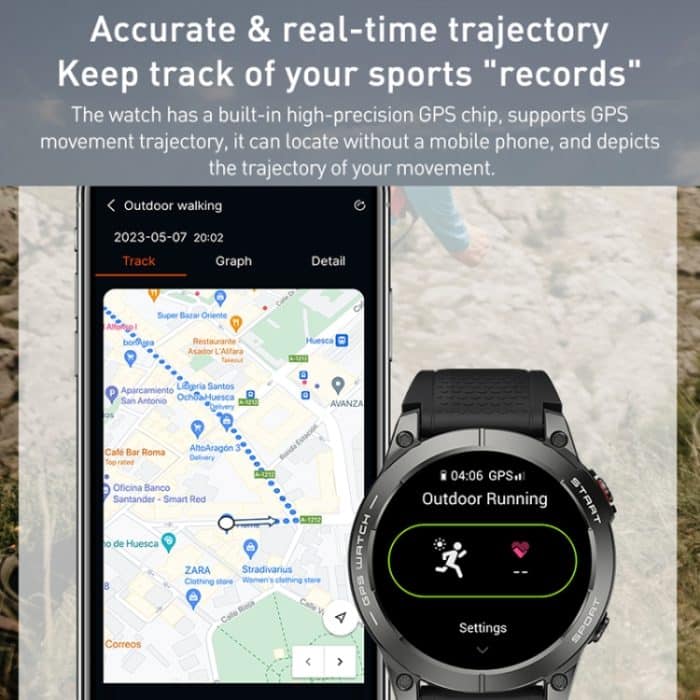 Outdoor-Sport-Smartwatch, 1,43 Zoll Ultra HD AMOLED-Bildschirm, Bluetooth-Sprechuhr – Bild 5