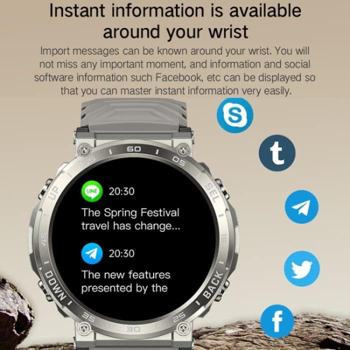 Bluetooth Talk Outdoor Schrittzähler Übung Herzfrequenz Schlafüberwachung Smart Watch – Bild 12