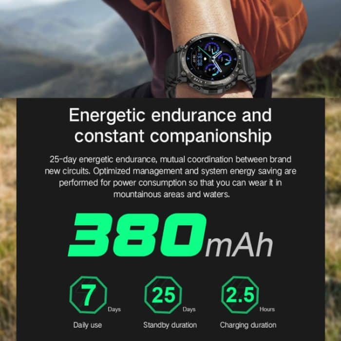 Bluetooth Talk Outdoor Schrittzähler Übung Herzfrequenz Schlafüberwachung Smart Watch – Bild 3