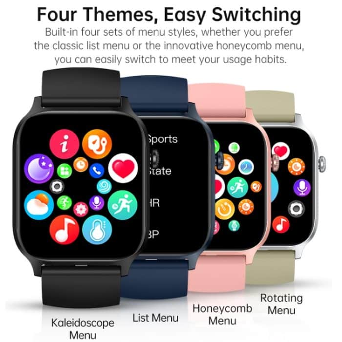 Bluetooth Talk HD Großbild-Herzfrequenz-Sauerstoffüberwachung Multi-Sport-Modus Smart Watch – Bild 2