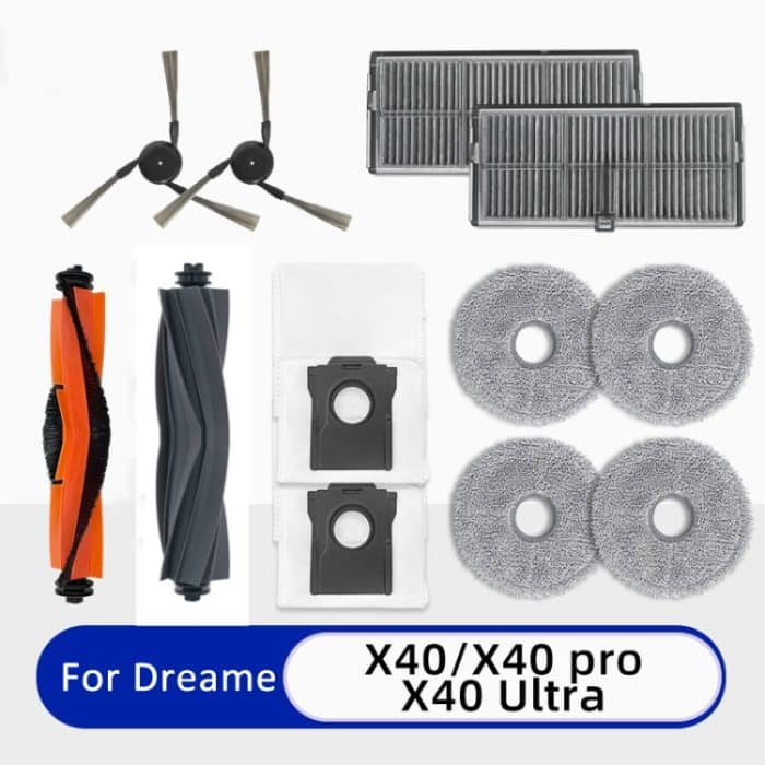 Für Dreame X40 Pro / X40 Ultra Roboterstaubsauger Ersatz, Rubber Brush, Side Brush, Dust Bag, Bristle Brush, Filter, Rag – Bild 2