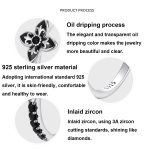 SCR1075 S925 Sterling Silber Oxidierter Retro Eleganter Schwarz-Weiß-Blumenring – Bild 4