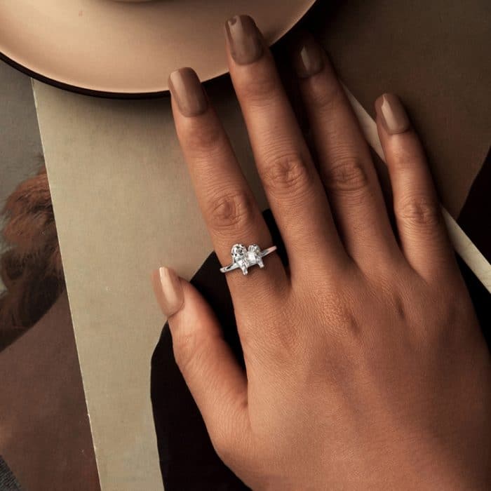 S925 Sterling Silber Platinierter süßer Shih Tzu offener Ring verstellbarer Tierschmuckring – Bild 5