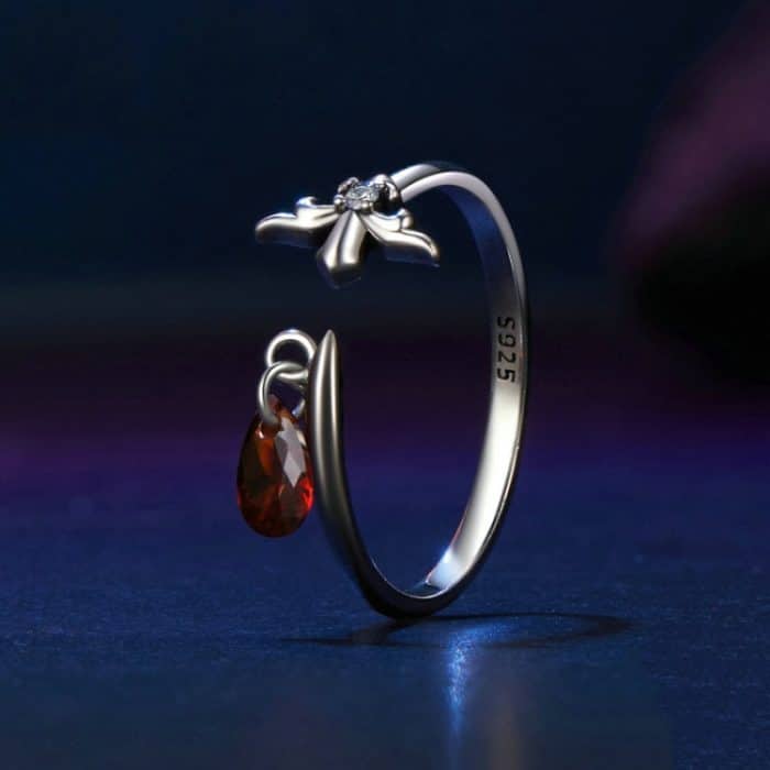 S925 Sterling Silber Wasser Tropfen Zirkon Vintage Magie Schwert Einstellbare Offenen Ring – Bild 2