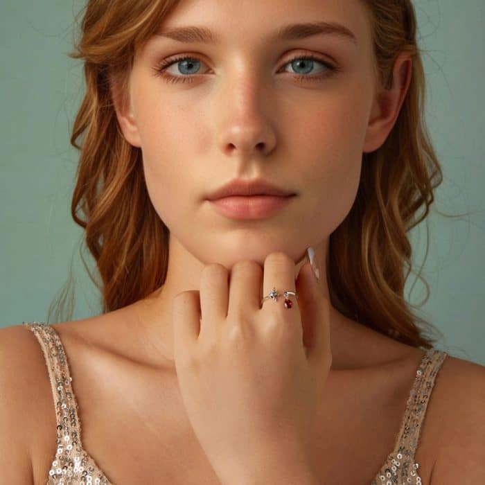 S925 Sterling Silber Wasser Tropfen Zirkon Vintage Magie Schwert Einstellbare Offenen Ring – Bild 7